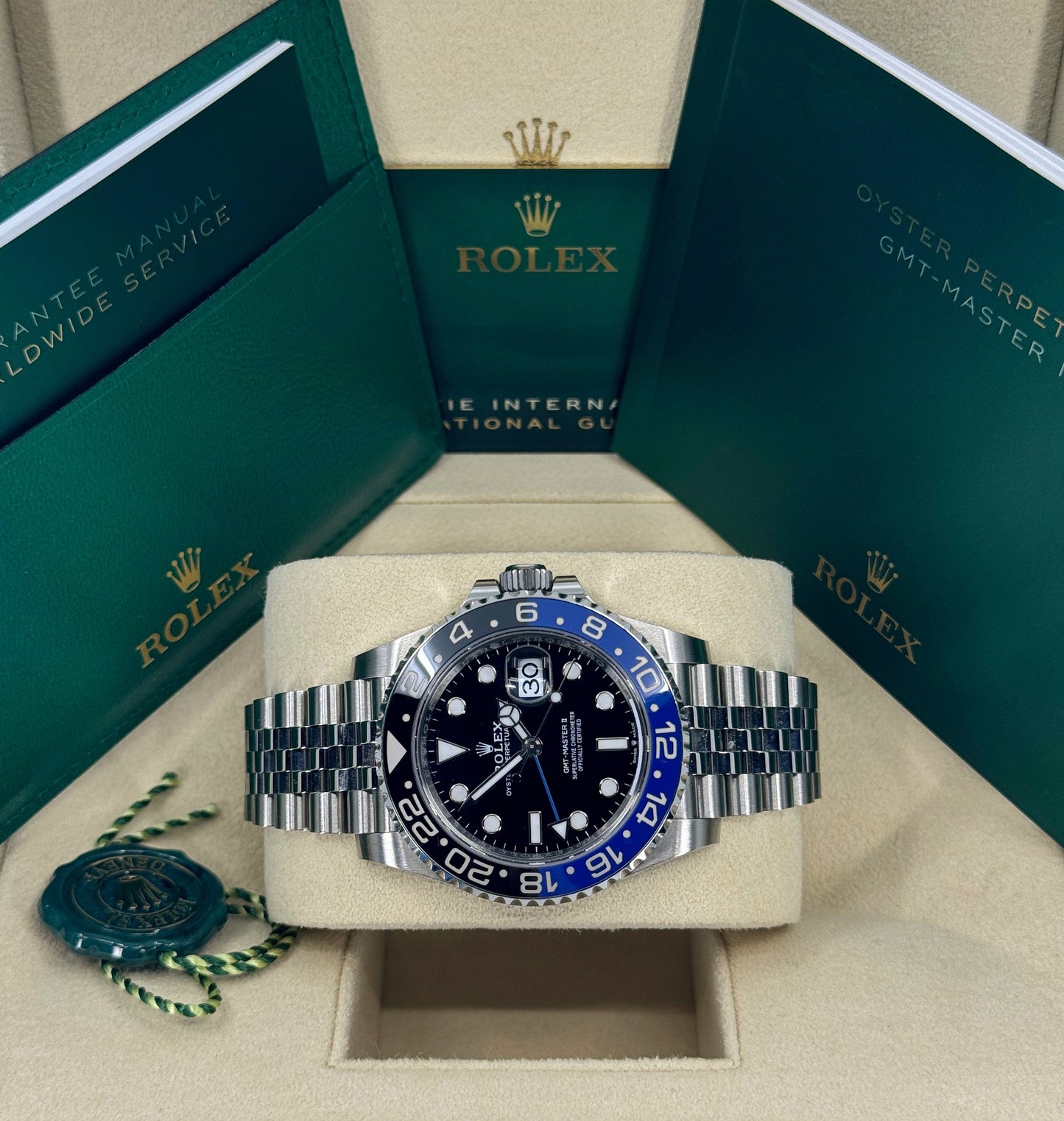 Rolex GMT-Master II 40mm, Stainless Steel, Batman, Jubilee, Ref# 126710BLNR-0002, dated 2024