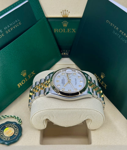 Rolex Datejust 36mm, 18k YG & Stainless Steel, Mother of Pearl Diamond, Jubilee, Ref# 126233-0023, dated 2026