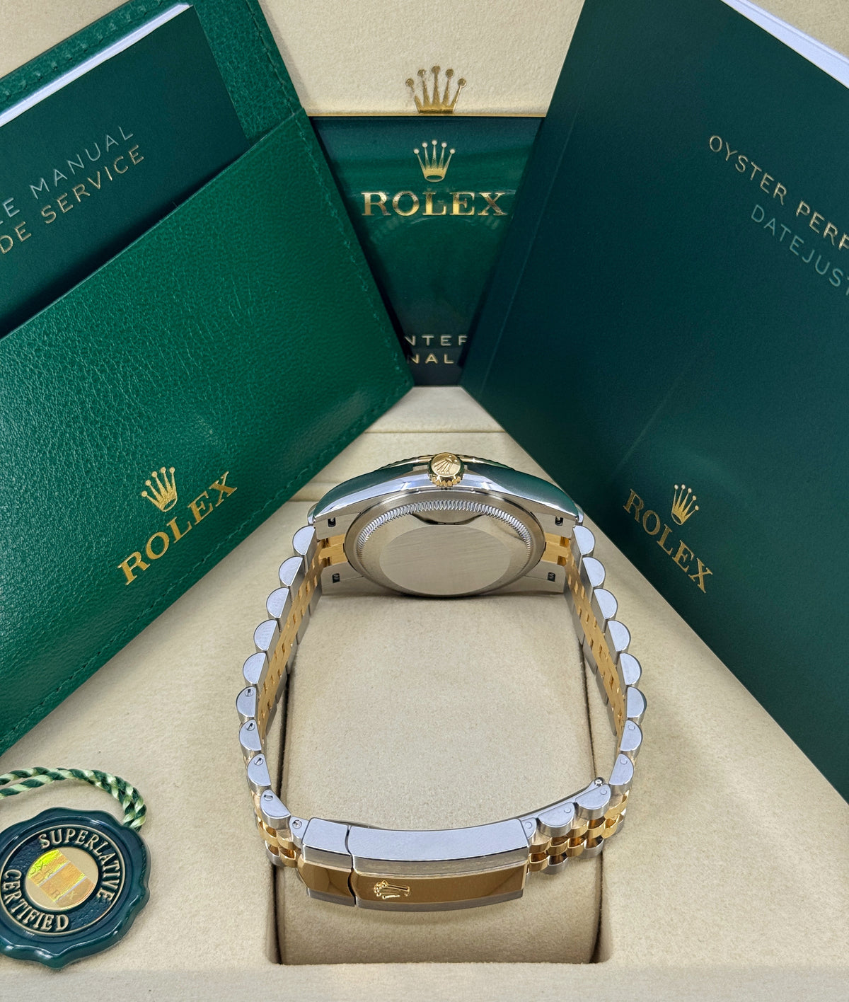 Rolex Datejust 36mm, 18k YG & Stainless Steel, Mother of Pearl Diamond, Jubilee, Ref# 126233-0023, dated 2026