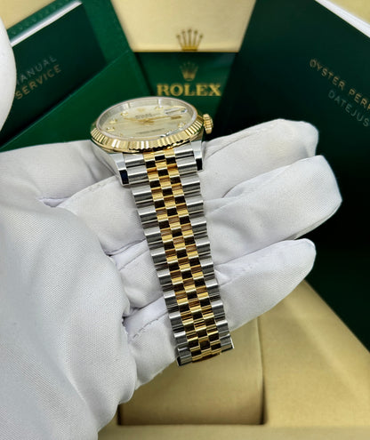 Rolex Datejust 36mm, 18k YG & Stainless Steel, Mother of Pearl Diamond, Jubilee, Ref# 126233-0023, dated 2026