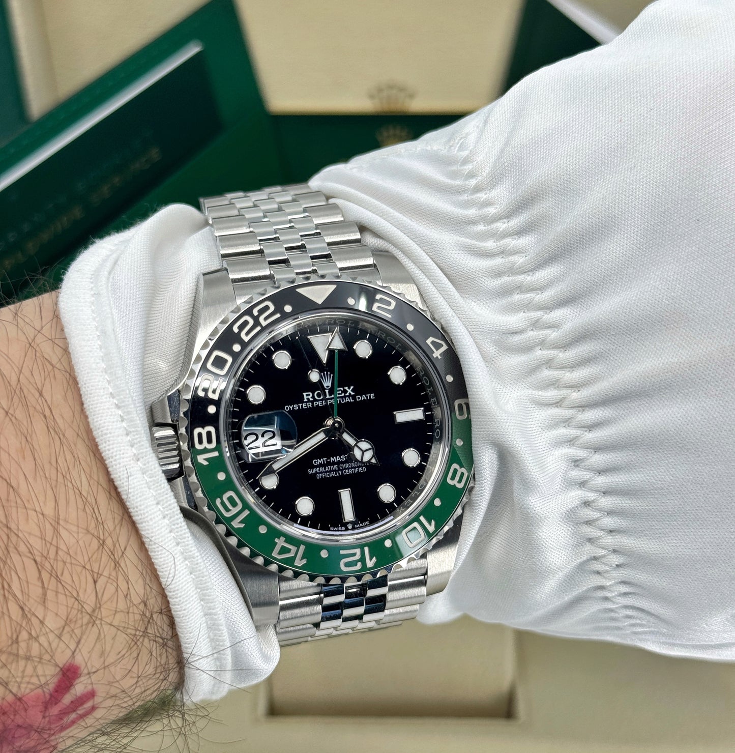 Rolex GMT-Master II 40mm, Stainless Steel, Sprite, Jubilee, Ref# 126720VTNR-0002, dated 2024