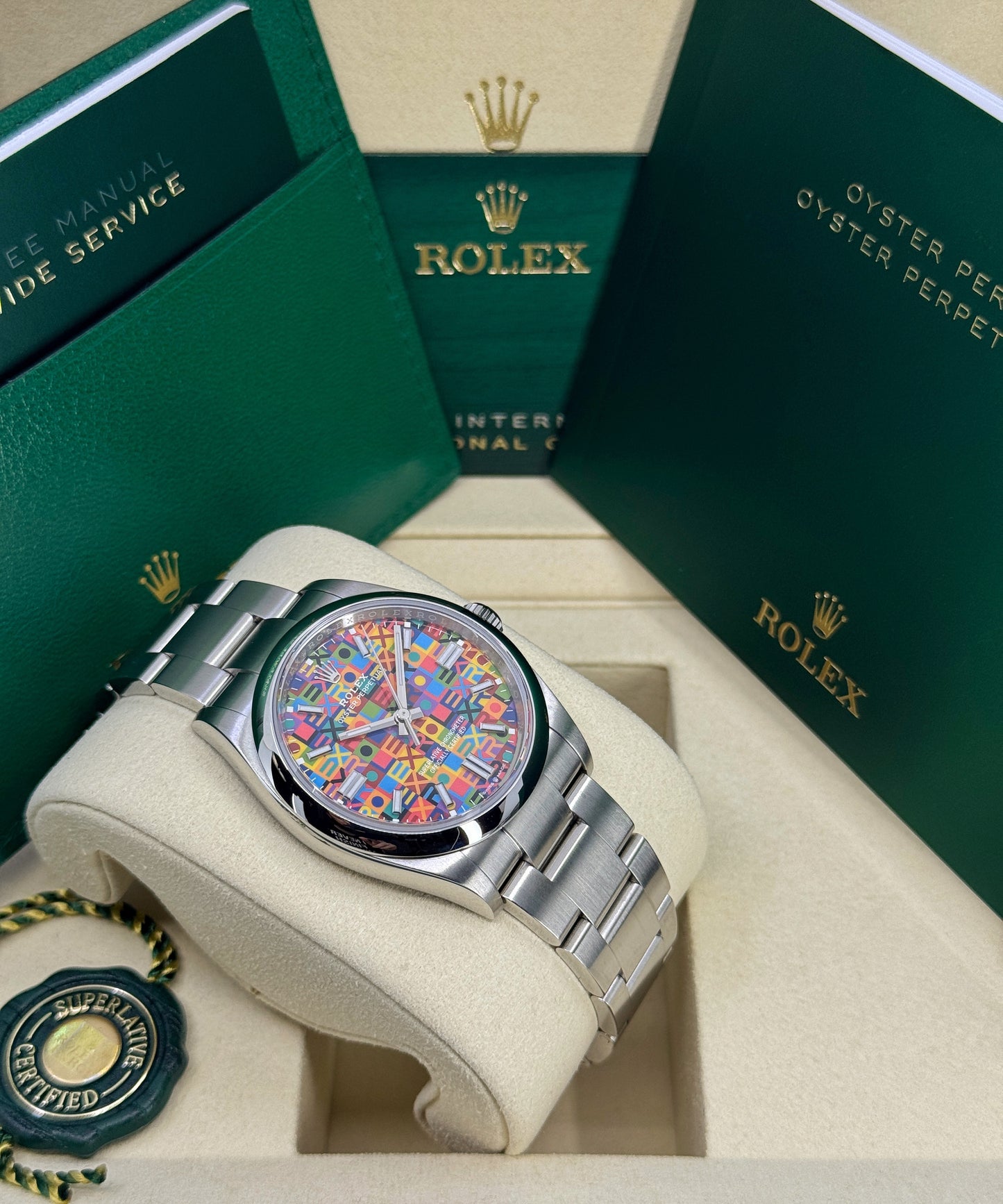 Rolex Oyster Perpetual 36mm, Stainless Steel, Multicoloured, Jubilee Motif, Ref# 126000-0016, dated 2026