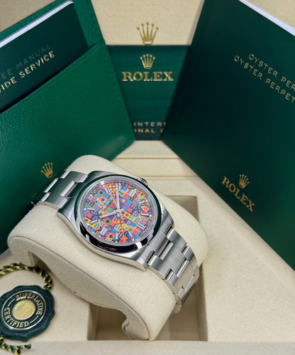 Rolex Oyster Perpetual 36mm, Stainless Steel, Multicoloured, Jubilee Motif, Ref# 126000-0016, dated 2026