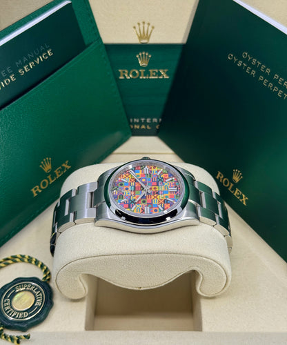 Rolex Oyster Perpetual 36mm, Stainless Steel, Multicoloured, Jubilee Motif, Ref# 126000-0016, dated 2026