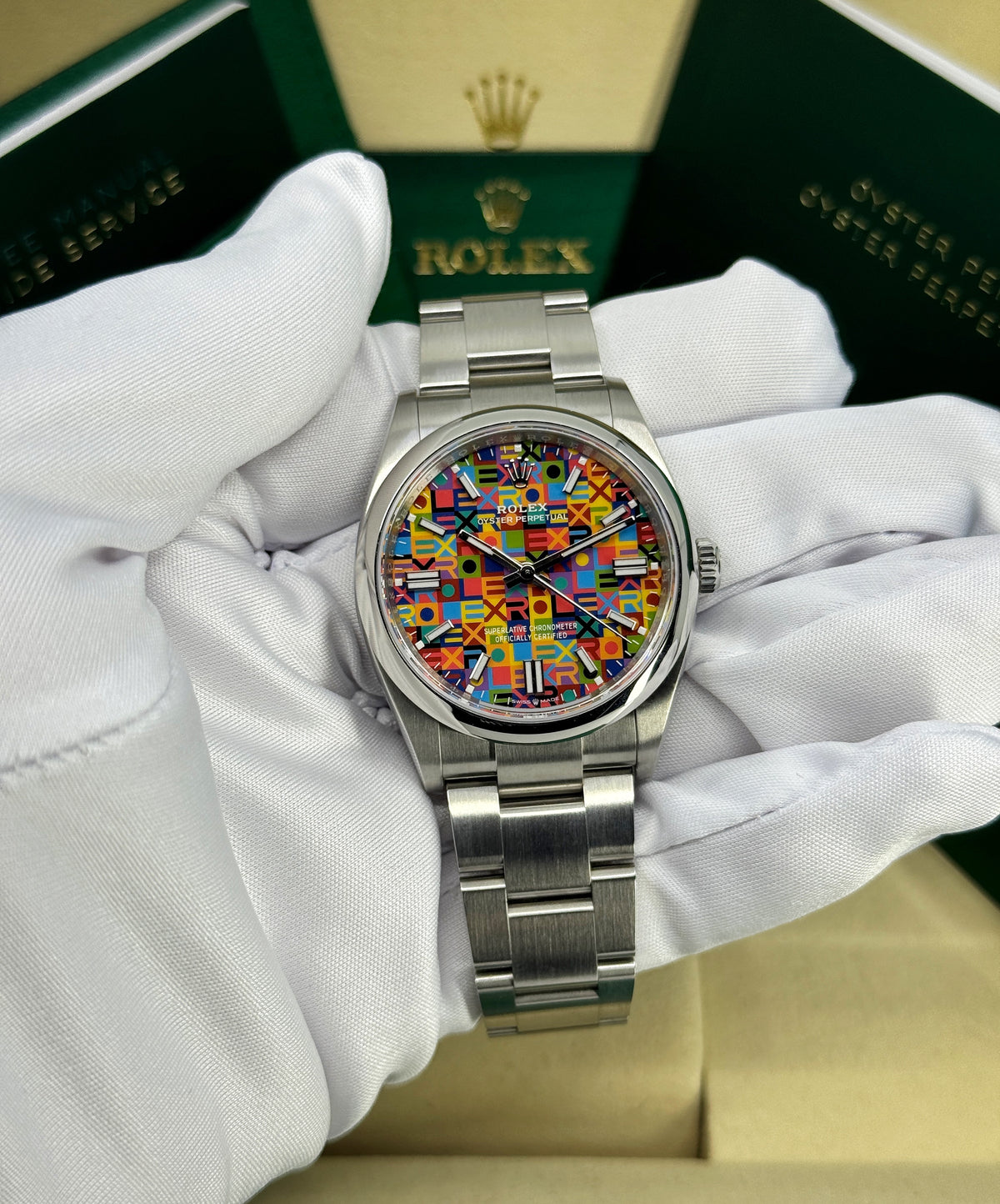 Rolex Oyster Perpetual 36mm, Stainless Steel, Multicoloured, Jubilee Motif, Ref# 126000-0016, dated 2026