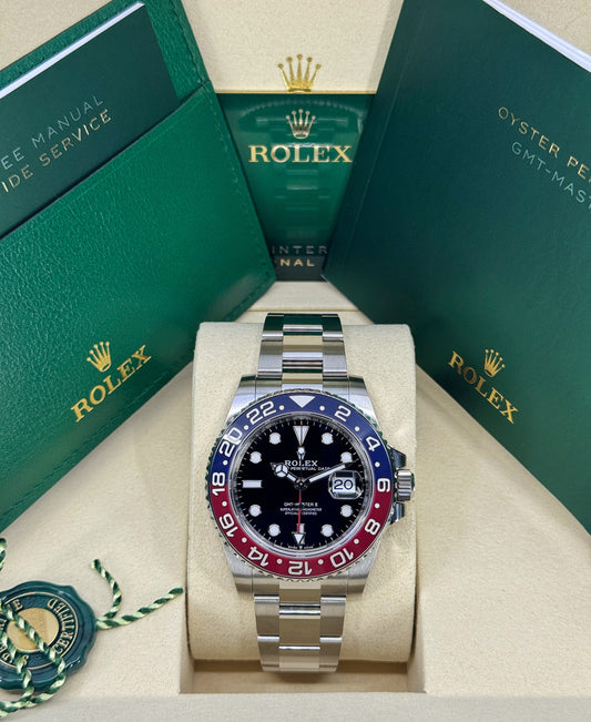 Rolex GMT-Master II 40mm, Stainless Steel, Pepsi, Oyster, Ref# 126710BLRO-0002, dated 2026