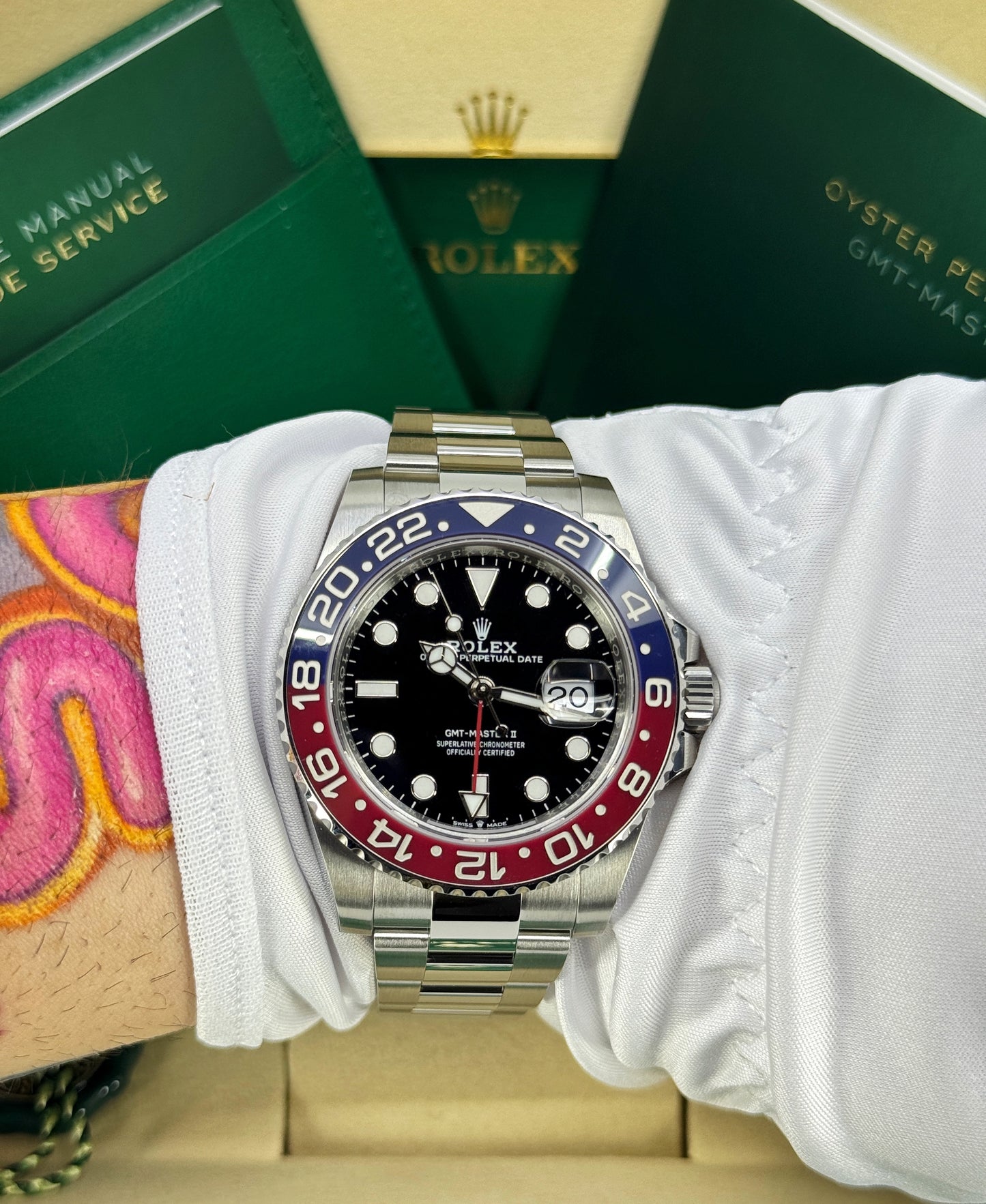 Rolex GMT-Master II 40mm, Stainless Steel, Pepsi, Oyster, Ref# 126710BLRO-0002, dated 2026
