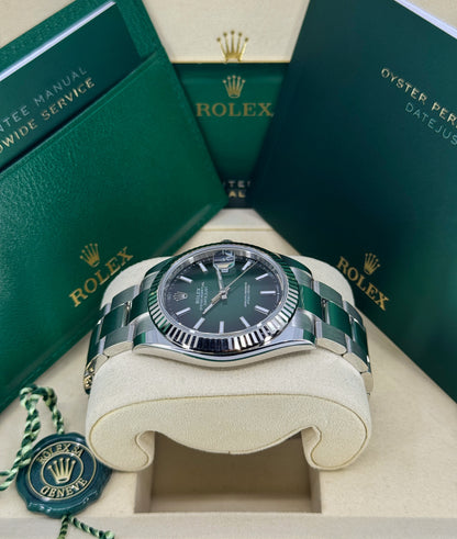 Rolex Datejust 41mm, Stainless Steel, Green Ombré, Oyster, Ref# 126334-0033, dated 2026