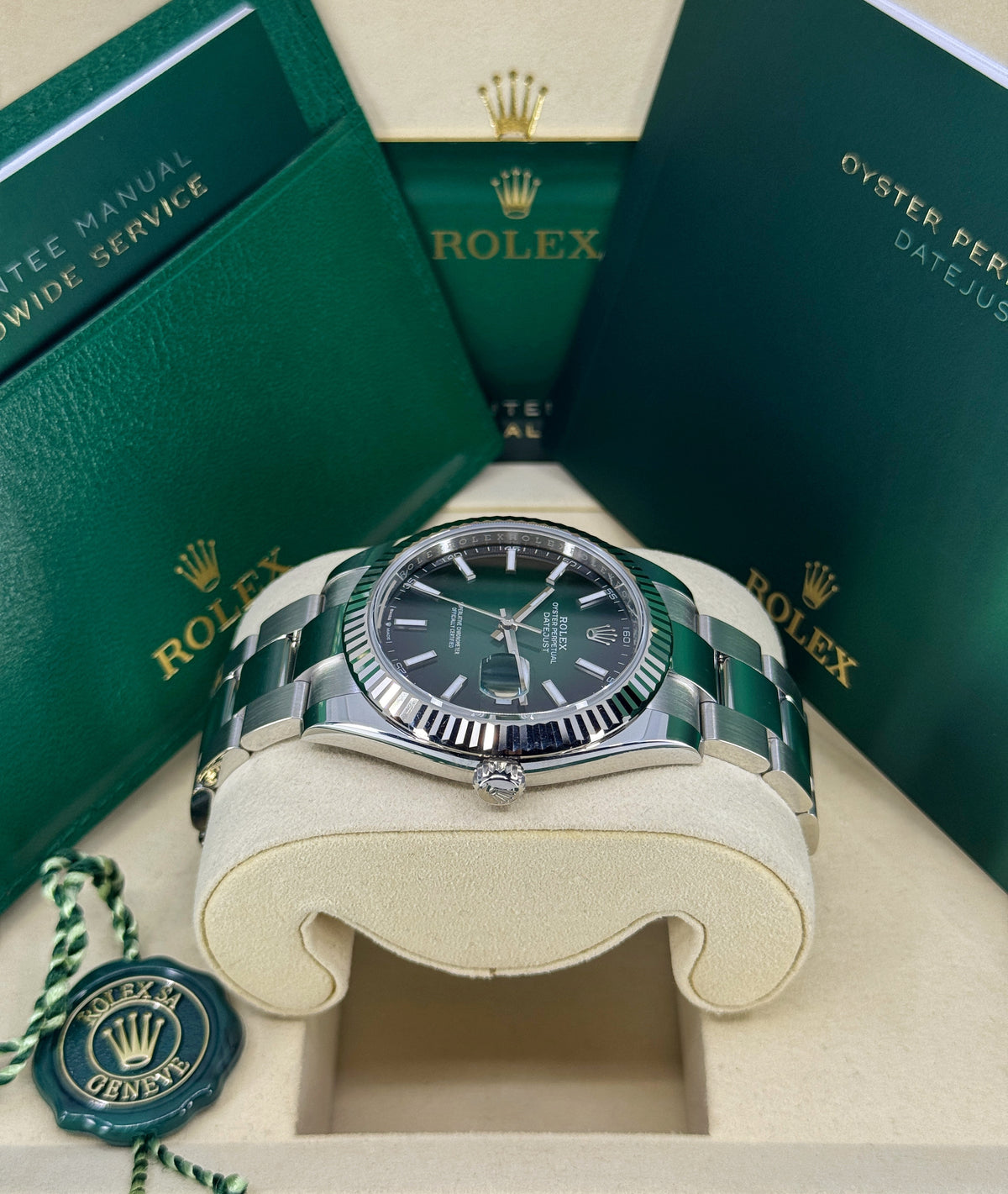 Rolex Datejust 41mm, Stainless Steel, Green Ombré, Oyster, Ref# 126334-0033, dated 2026