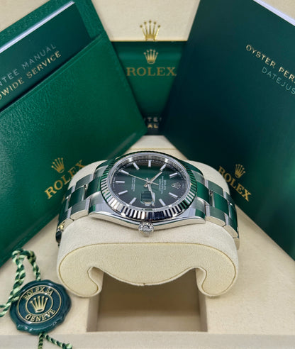 Rolex Datejust 41mm, Stainless Steel, Green Ombré, Oyster, Ref# 126334-0033, dated 2026