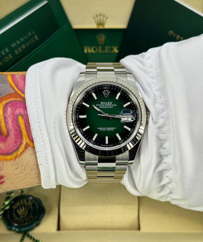 Rolex Datejust 41mm, Stainless Steel, Green Ombré, Oyster, Ref# 126334-0033, dated 2026