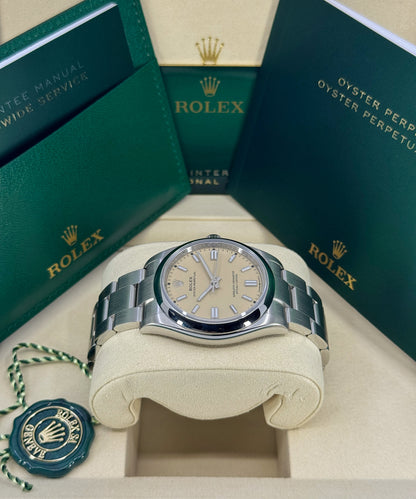Rolex Oyster Perpetual 36mm, Stainless Steel, Beige, Ref# 126000-0012, dated 2026