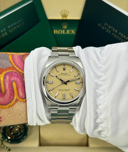 Rolex Oyster Perpetual 36mm, Stainless Steel, Beige, Ref# 126000-0012, dated 2026