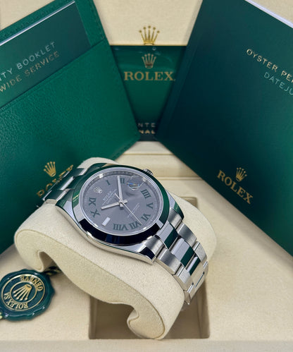 Rolex Datejust 41mm, Stainless Steel, Wimbledon, Slate, Oyster, Ref# 126300-0013, dated 2026
