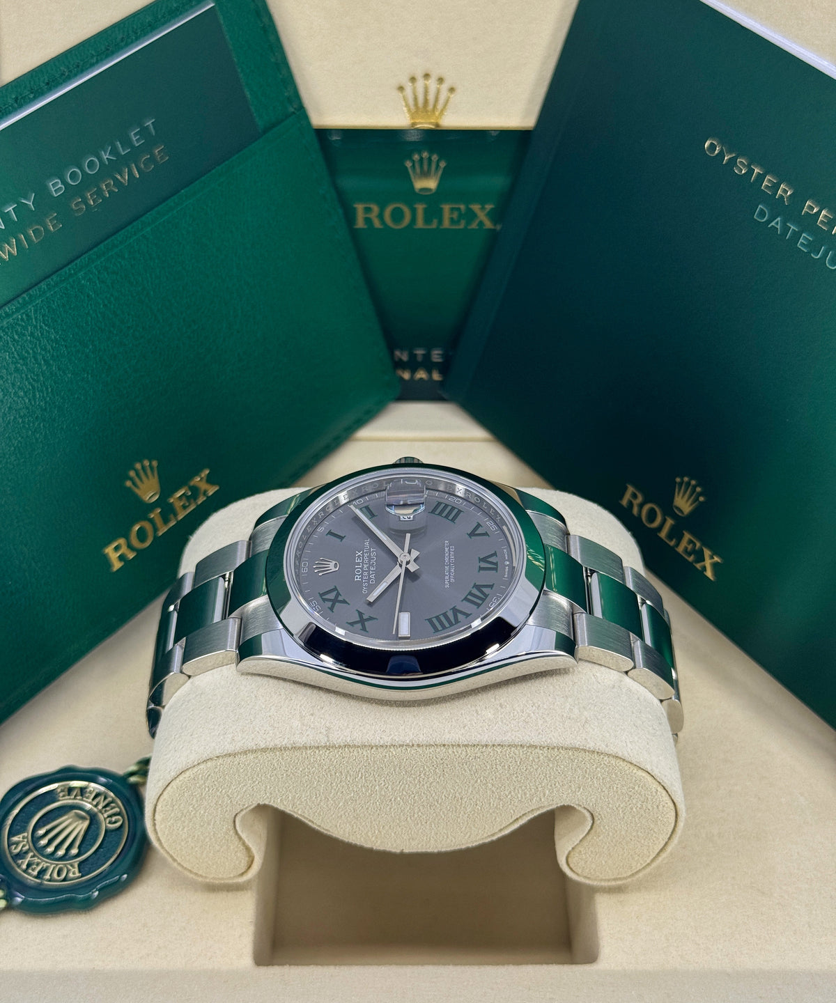 Rolex Datejust 41mm, Stainless Steel, Wimbledon, Slate, Oyster, Ref# 126300-0013, dated 2026