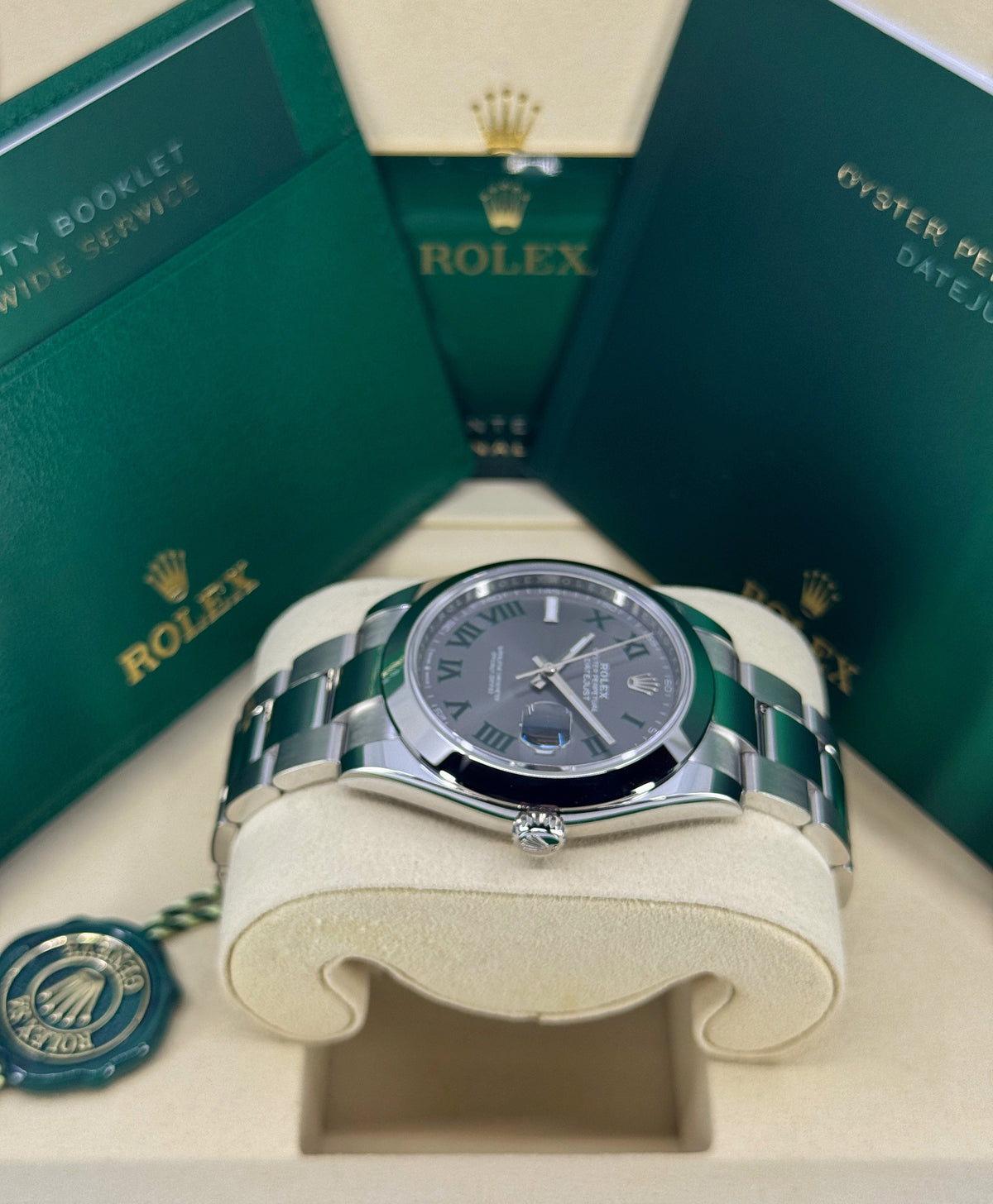 Rolex Datejust 41mm, Stainless Steel, Wimbledon, Slate, Oyster, Ref# 126300-0013, dated 2026