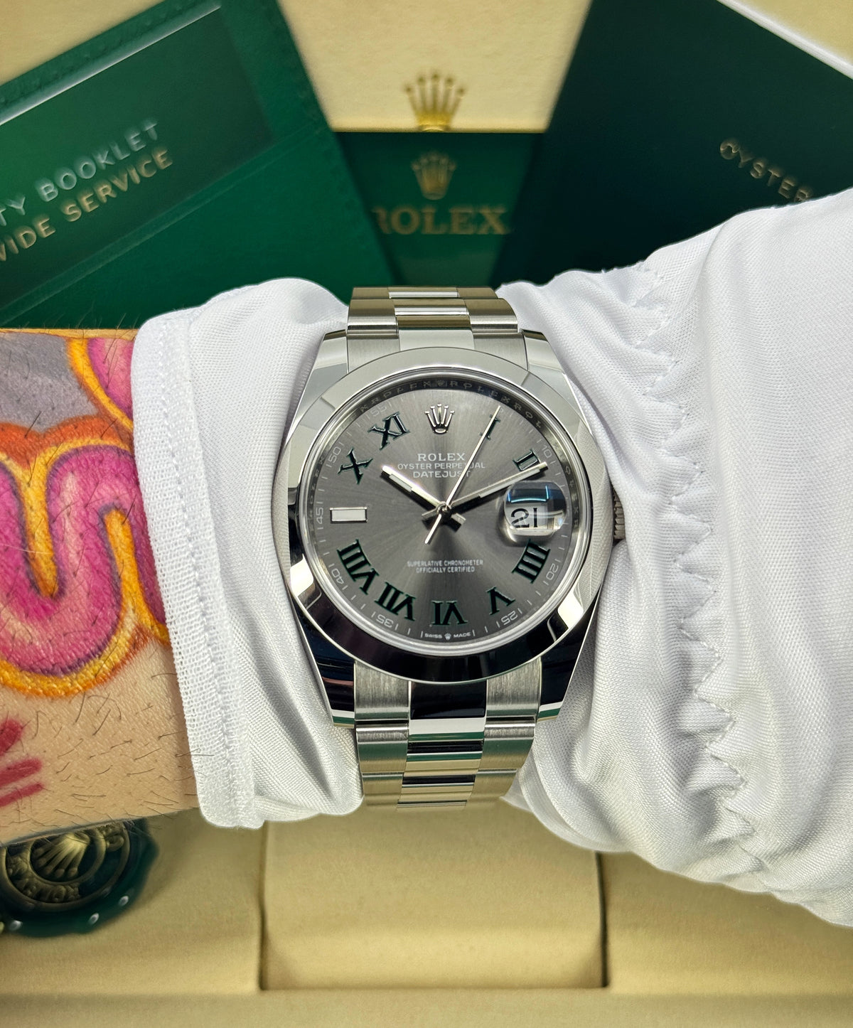 Rolex Datejust 41mm, Stainless Steel, Wimbledon, Slate, Oyster, Ref# 126300-0013, dated 2026