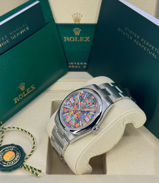 Rolex Oyster Perpetual 41mm, Stainless Steel, Multicoloured, Jubilee Motif, Ref# 134300-0010, dated 2026