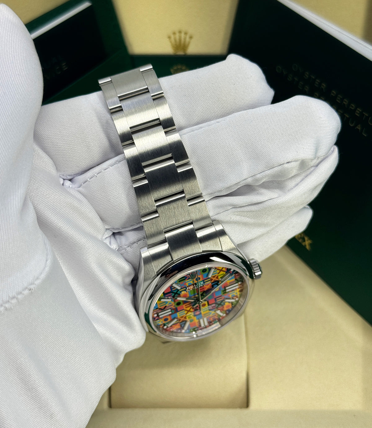 Rolex Oyster Perpetual 41mm, Stainless Steel, Multicoloured, Jubilee Motif, Ref# 134300-0010, dated 2026
