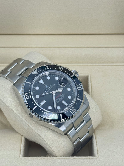 Pre-owned Rolex Sea-Dweller 43mm, Stainless Steel, Red Letters, Black, Ref# 126600, dated 2024