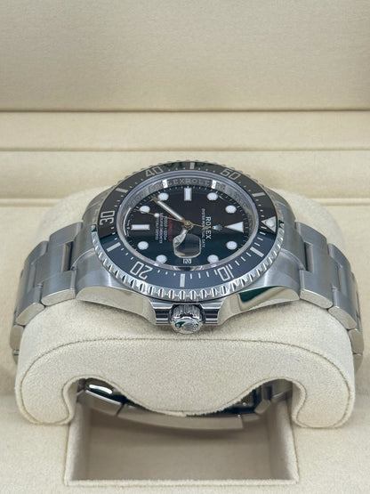 Pre-owned Rolex Sea-Dweller 43mm, Stainless Steel, Red Letters, Black, Ref# 126600, dated 2024