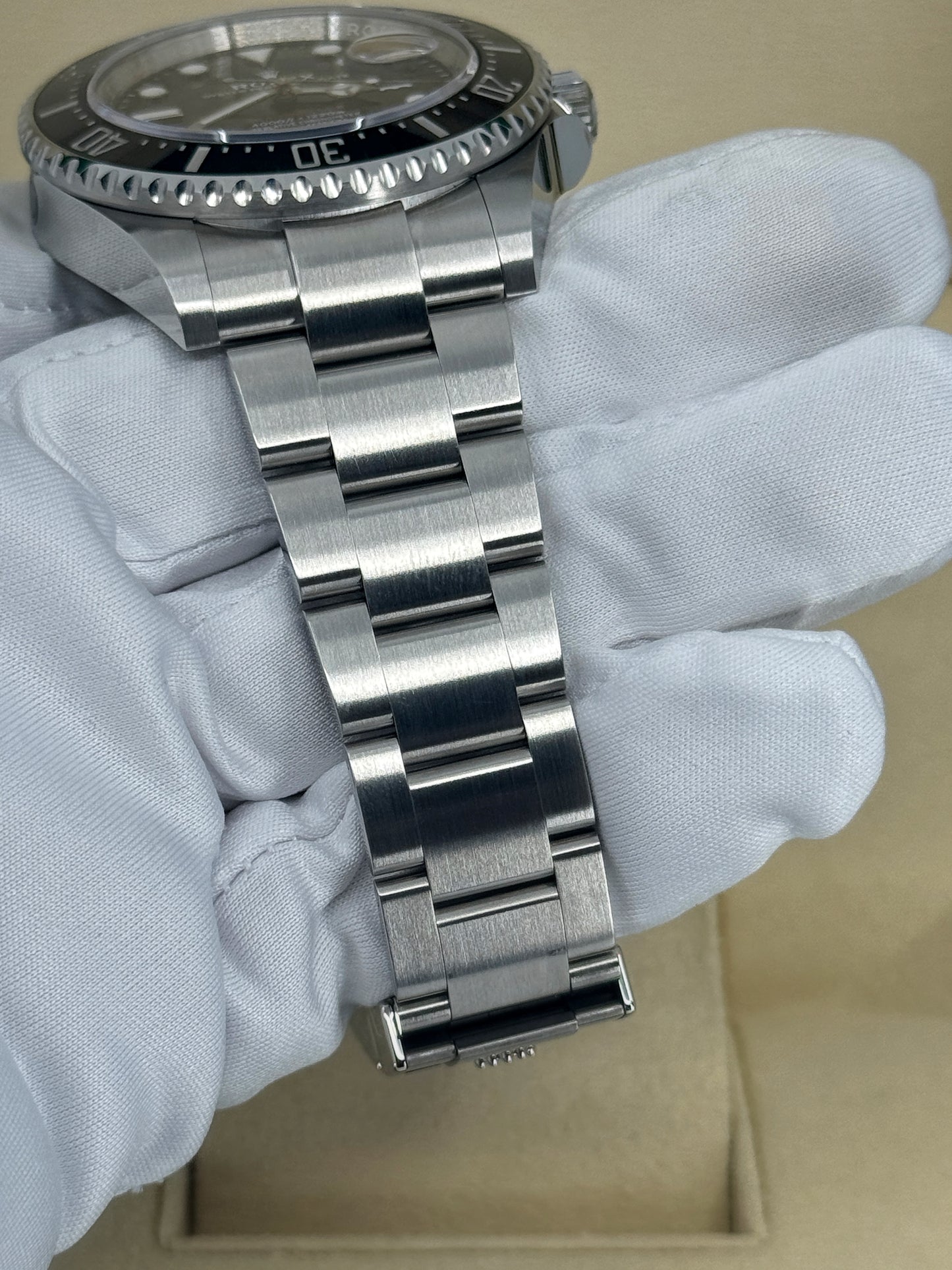 Pre-owned Rolex Sea-Dweller 43mm, Stainless Steel, Red Letters, Black, Ref# 126600, dated 2024