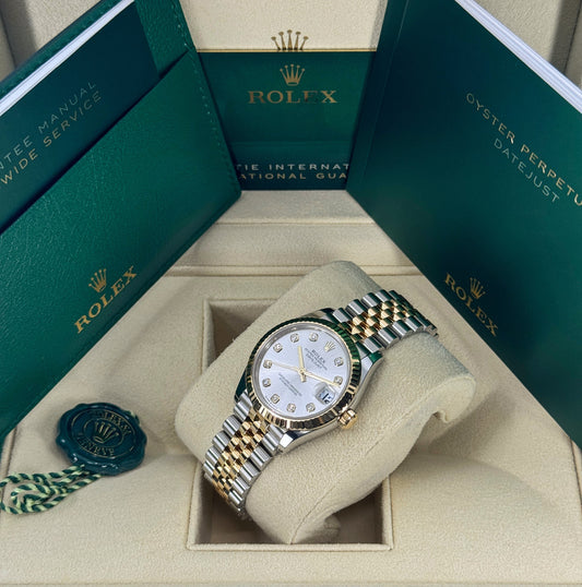 Rolex Datejust 31mm, 18k YG & Stainless Steel, Silver Diamond, Jubilee, Ref# 278273-0020, dated 2026