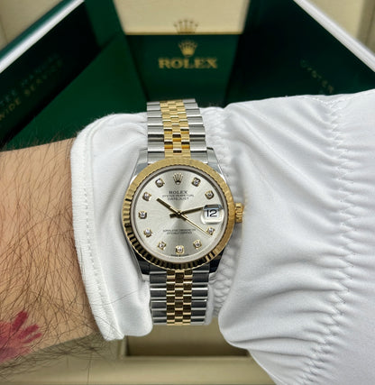 Rolex Datejust 31mm, 18k YG & Stainless Steel, Silver Diamond, Jubilee, Ref# 278273-0020, dated 2026