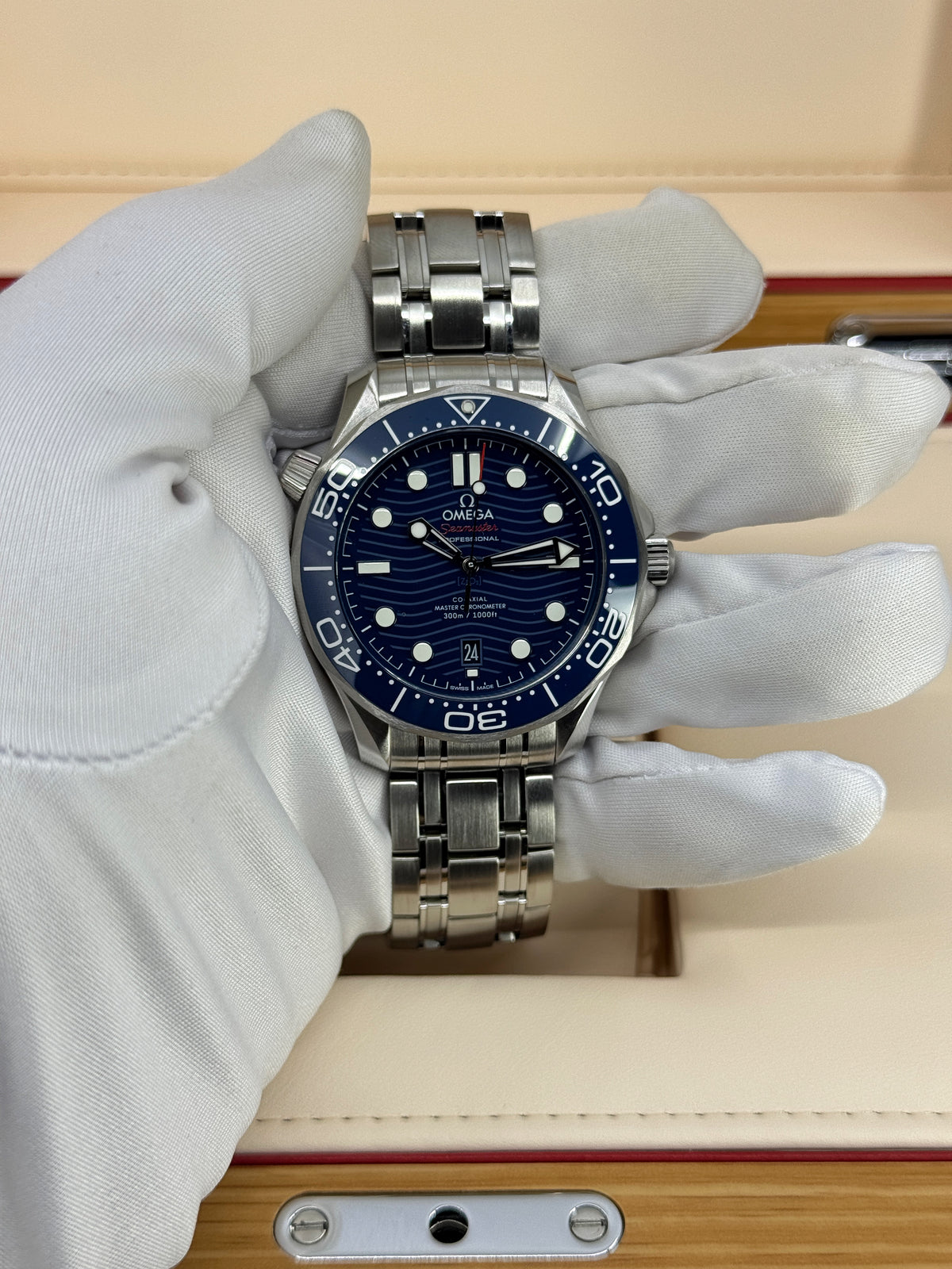 Omega Seamaster Professional Diver 300M, 42mm, Stainless Steel, Blue, Ref# 210.30.42.20.03.001, dated 2026