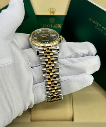 Rolex Datejust 36mm, 18k YG & Stainless Steel, Olive Green Roman Diamond, Jubilee, Ref# 126233-0049, dated 2026