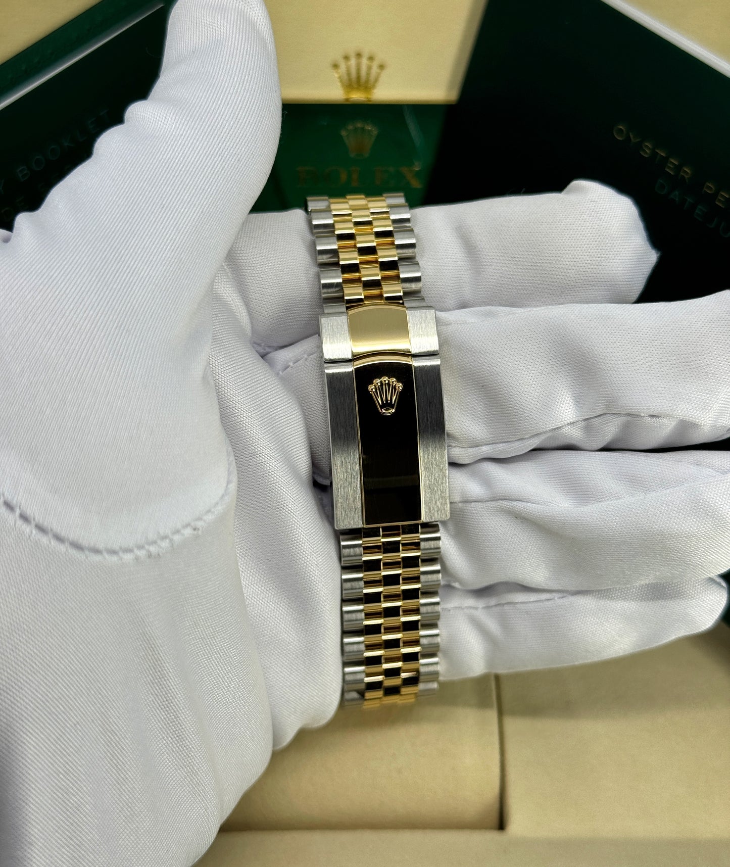 Rolex Datejust 36mm, 18k YG & Stainless Steel, Olive Green Roman Diamond, Jubilee, Ref# 126233-0049, dated 2026