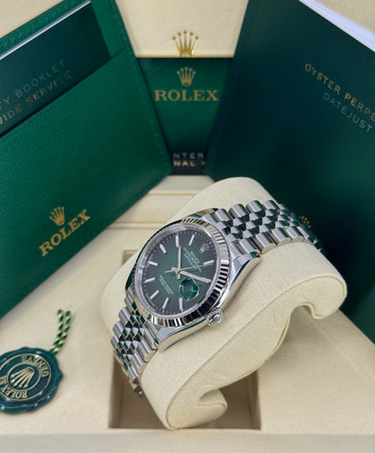 Rolex Datejust 36mm, Stainless Steel, Green Ombré, Jubilee, Ref# 126234-0059, dated 2026