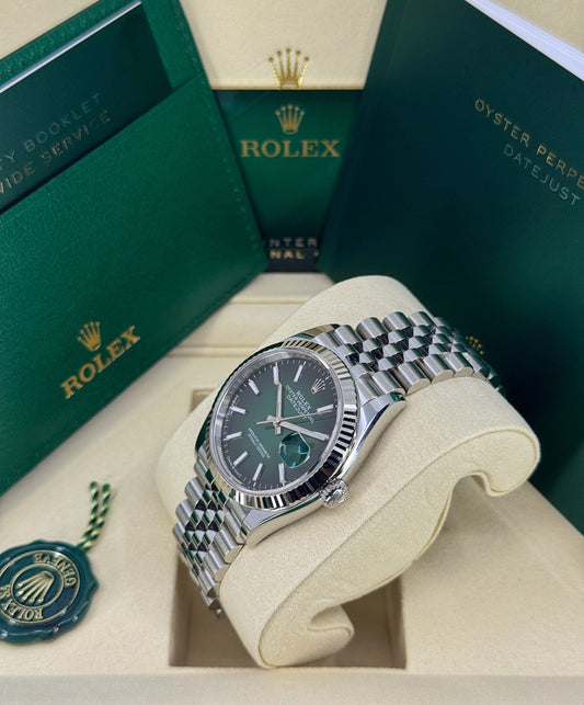 Rolex Datejust 36mm, Stainless Steel, Green Ombré, Jubilee, Ref# 126234-0059, dated 2026