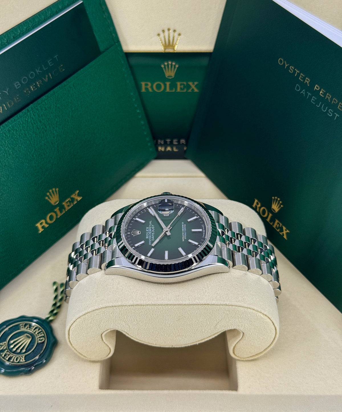Rolex Datejust 36mm, Stainless Steel, Green Ombré, Jubilee, Ref# 126234-0059, dated 2026