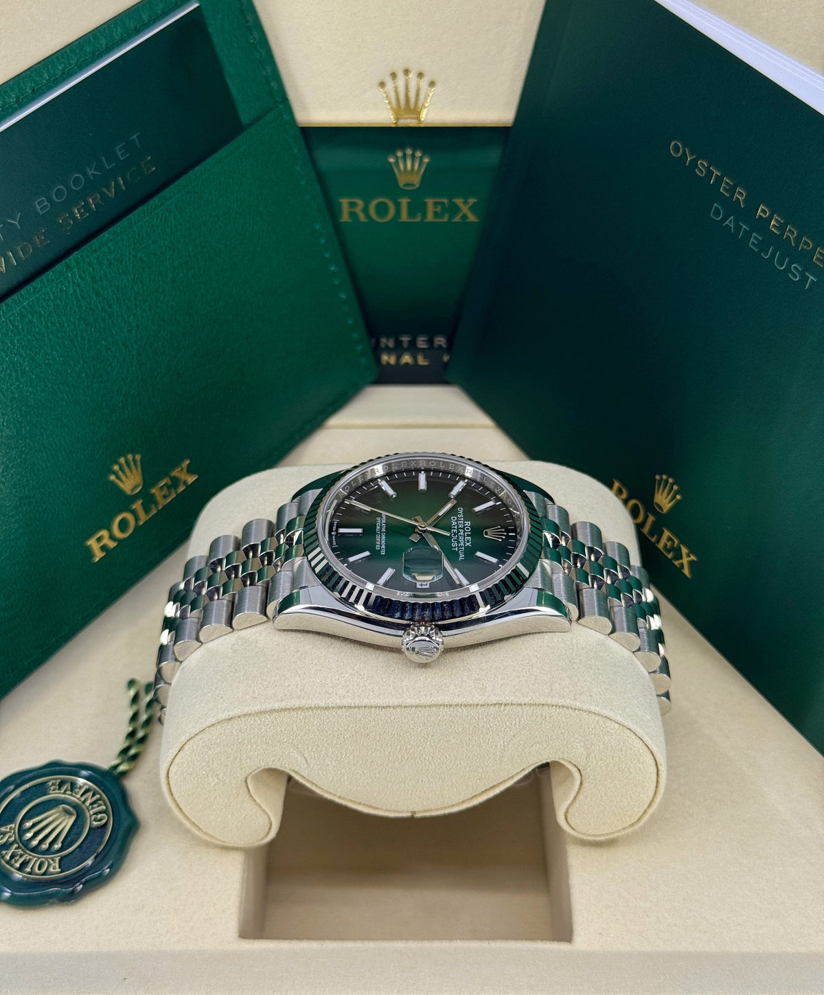 Rolex Datejust 36mm, Stainless Steel, Green Ombré, Jubilee, Ref# 126234-0059, dated 2026