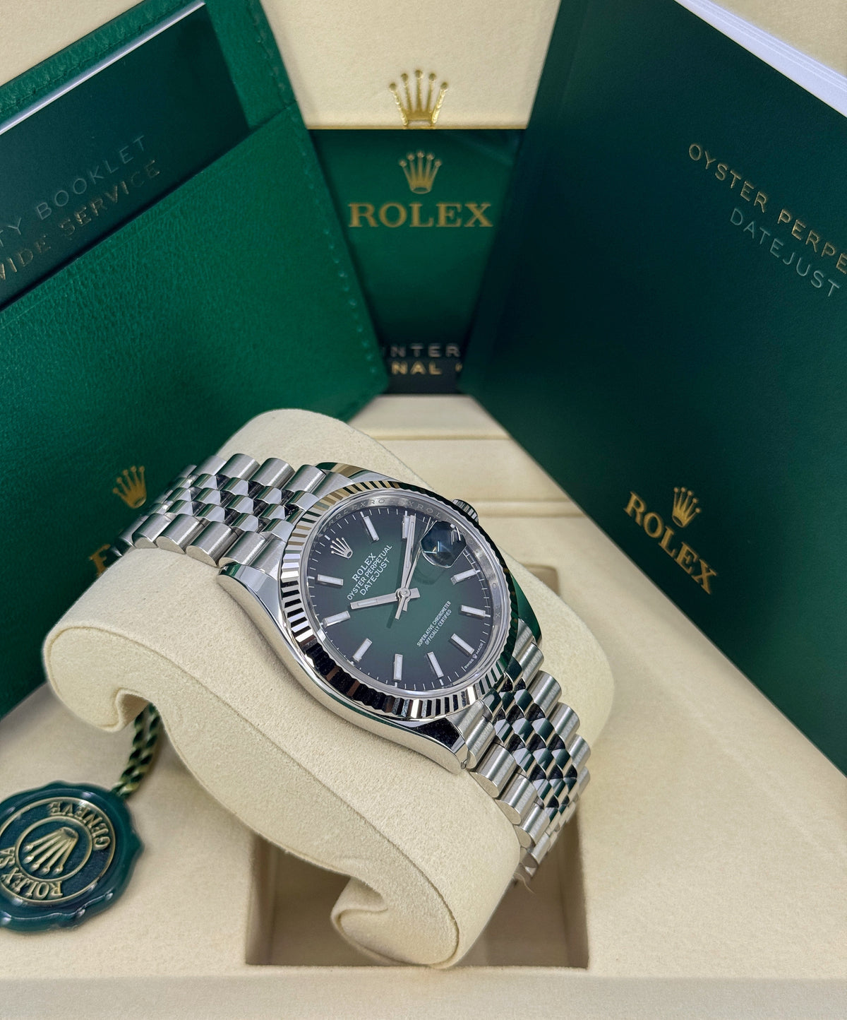 Rolex Datejust 36mm, Stainless Steel, Green Ombré, Jubilee, Ref# 126234-0059, dated 2026