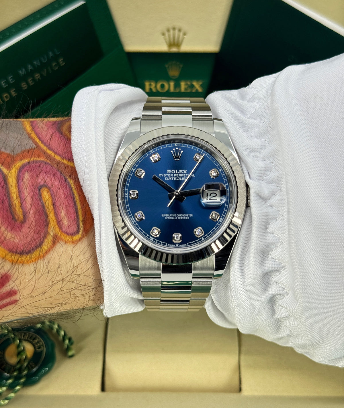 Rolex Datejust 41mm, Stainless Steel, Blue Diamond, Oyster, Ref# 126334-0015, dated 2026