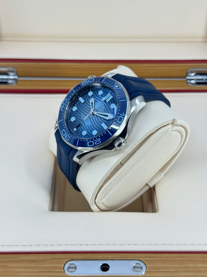 Omega Seamaster Professional Diver 300M, 42mm, Stainless Steel, Summer Blue, Ref# 210.32.42.20.03.002, dated 2026