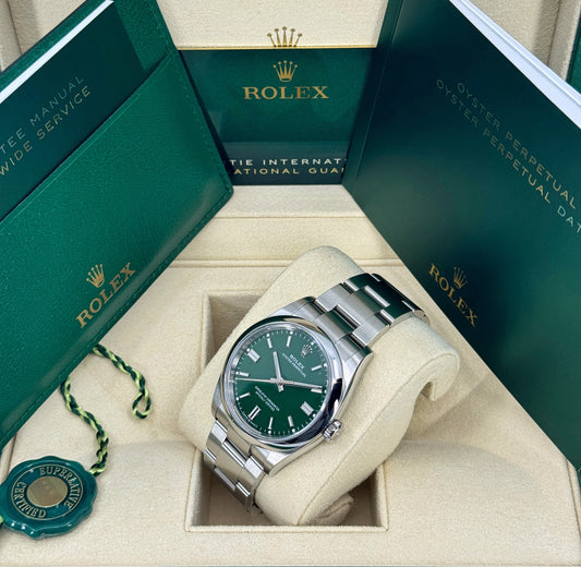 Rolex Oyster Perpetual 36mm, Stainless Steel, Green, Ref# 126000-0005, dated 2025