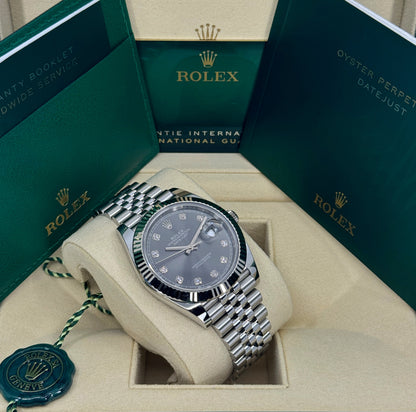 Rolex Datejust 41mm, Stainless Steel, Rhodium Diamond, Jubilee, Ref# 126334-0006, dated 2026