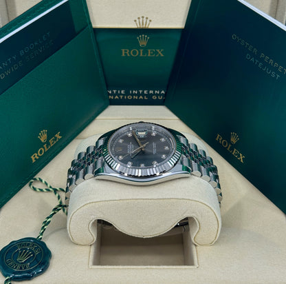 Rolex Datejust 41mm, Stainless Steel, Rhodium Diamond, Jubilee, Ref# 126334-0006, dated 2026