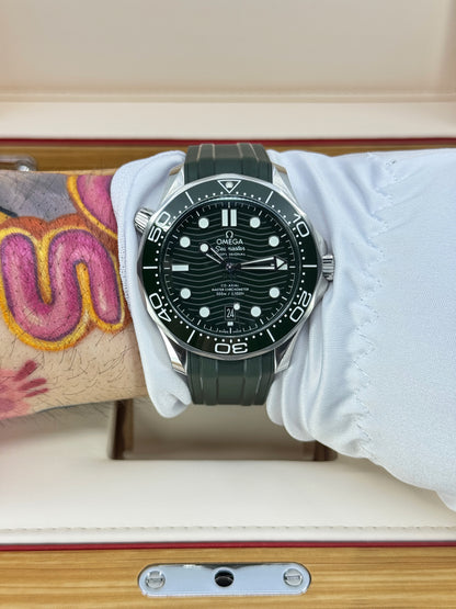 Omega Seamaster Professional Diver 300M, 42mm, Stainless Steel, Green, Ref# 210.32.42.20.10.001, dated 2026