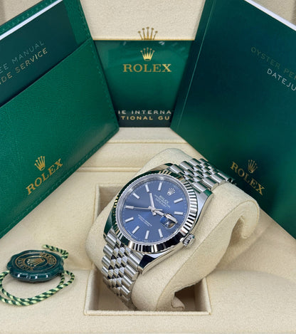 Rolex Datejust 41mm, Stainless Steel, Blue, Jubilee, Ref# 126334-0002, dated 2026