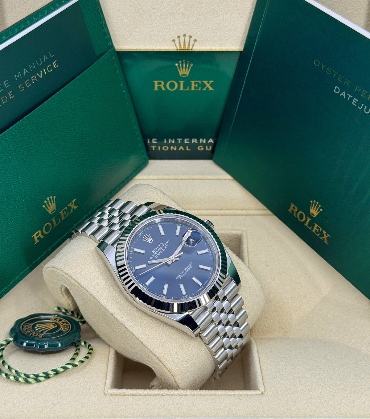 Rolex Datejust 41mm, Stainless Steel, Blue, Jubilee, Ref# 126334-0002, dated 2026