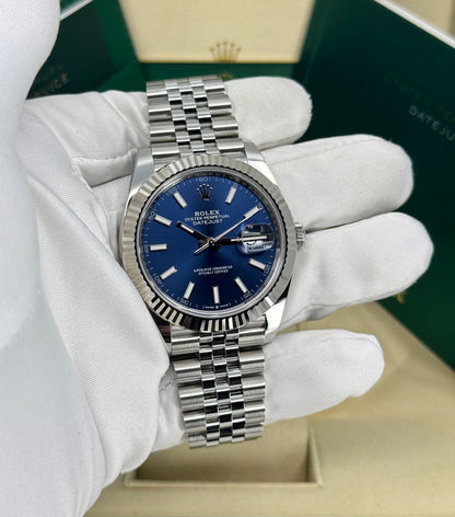 Rolex Datejust 41mm, Stainless Steel, Blue, Jubilee, Ref# 126334-0002, dated 2026
