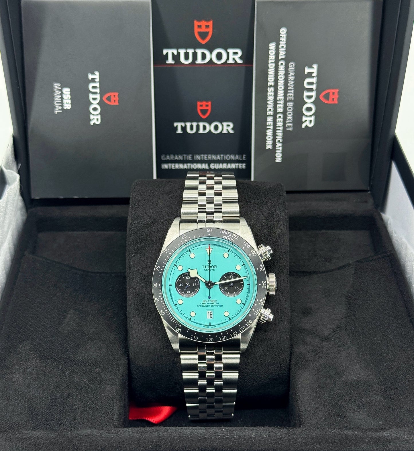 Tudor Black Bay Chrono 41mm, Special Edition, Flamingo Blue, Turquoise, Ref# 79360N-0024, dated 2026