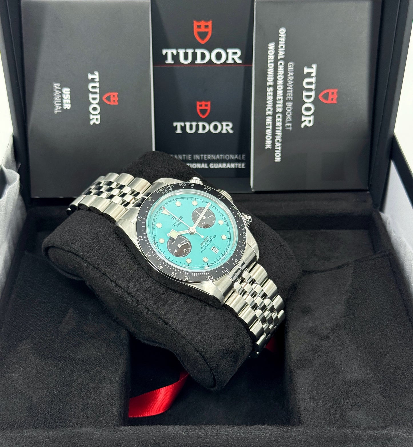 Tudor Black Bay Chrono 41mm, Special Edition, Flamingo Blue, Turquoise, Ref# 79360N-0024, dated 2026