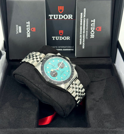 Tudor Black Bay Chrono 41mm, Special Edition, Flamingo Blue, Turquoise, Ref# 79360N-0024, dated 2026