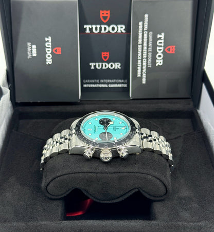Tudor Black Bay Chrono 41mm, Special Edition, Flamingo Blue, Turquoise, Ref# 79360N-0024, dated 2026