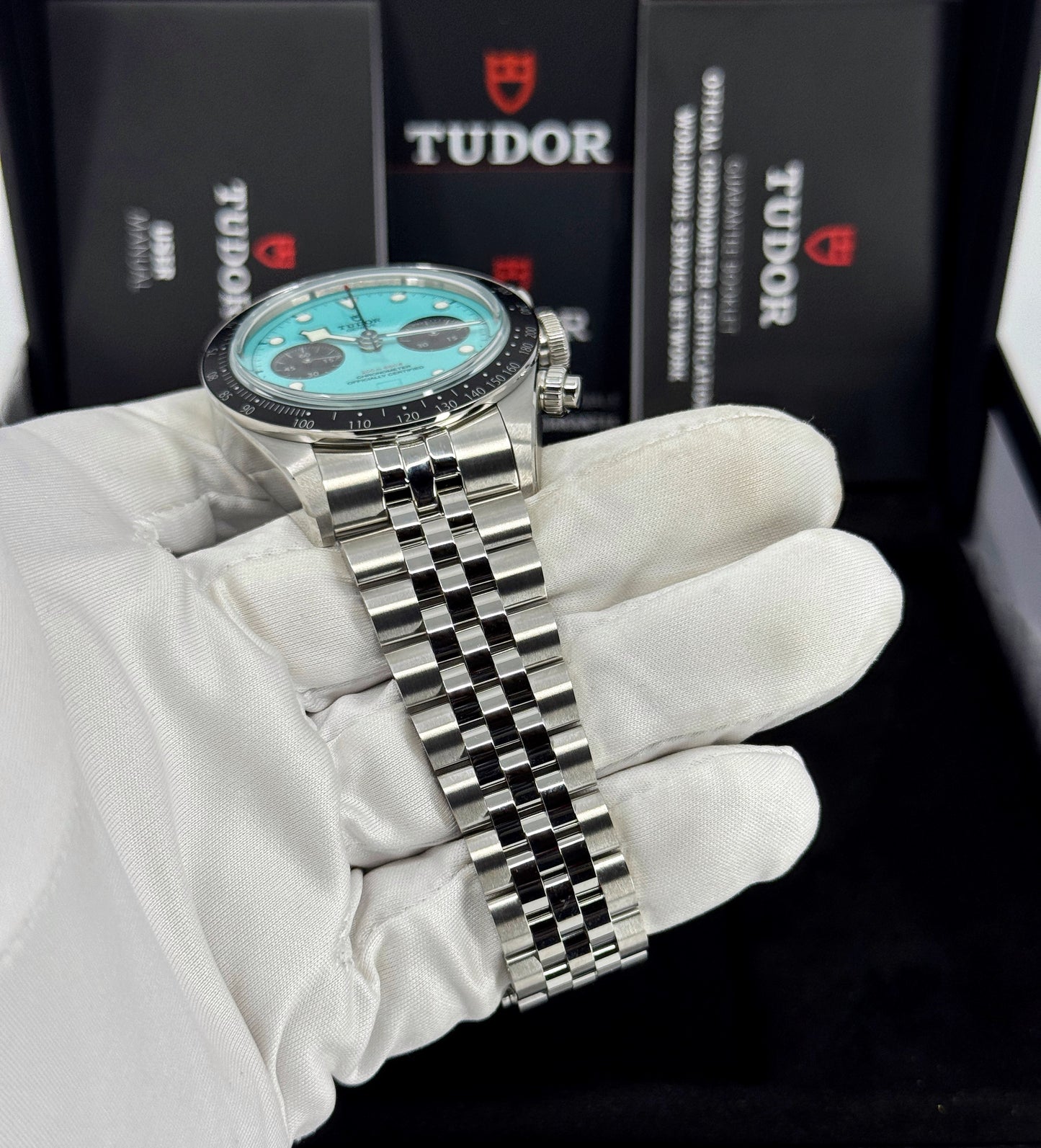 Tudor Black Bay Chrono 41mm, Special Edition, Flamingo Blue, Turquoise, Ref# 79360N-0024, dated 2026